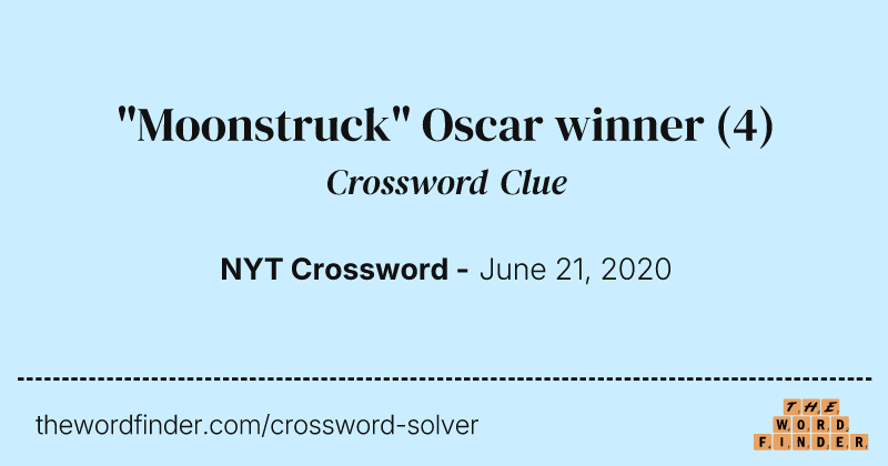 "Moonstruck" Oscar winner crossword clue image