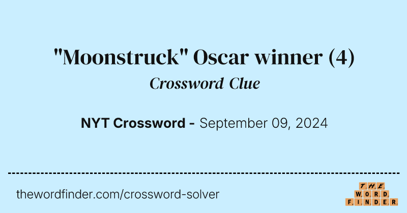 "Moonstruck" Oscar winner crossword clue image