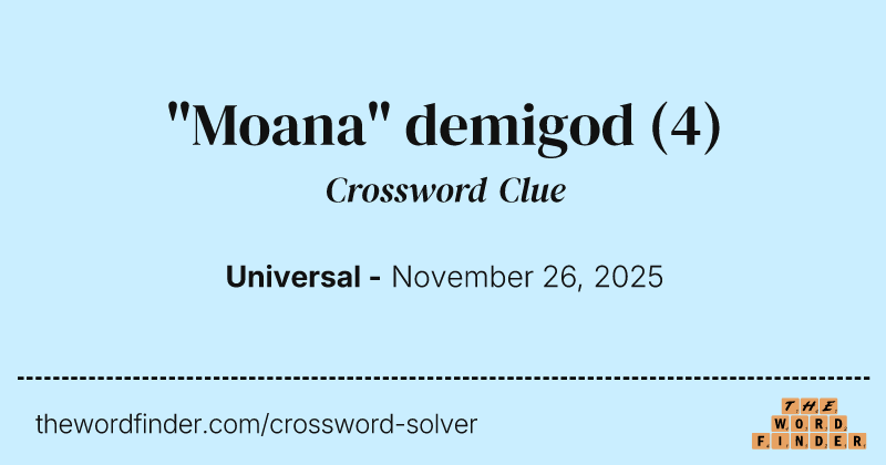 "Moana" demigod crossword clue image