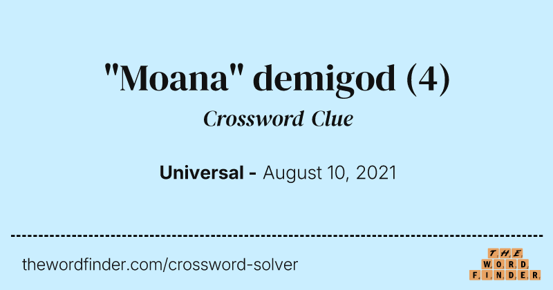 "Moana" demigod crossword clue image