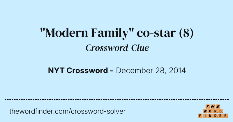 "Modern Family" co-star crossword clue image