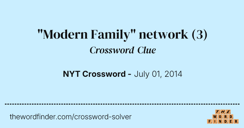 "Modern Family" network crossword clue image