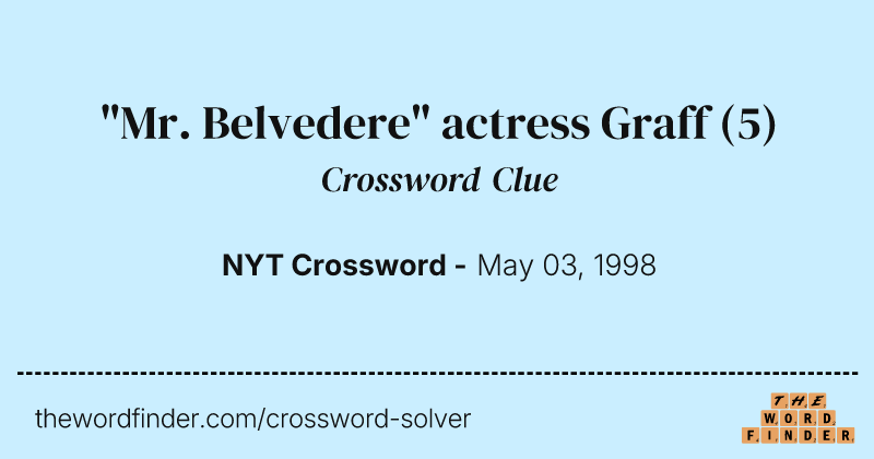 "Mr. Belvedere" actress Graff crossword clue image