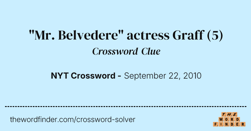 "Mr. Belvedere" actress Graff crossword clue image