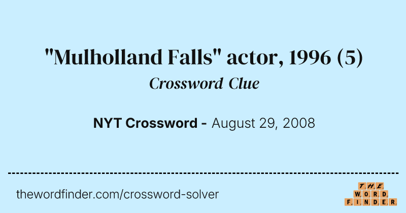 "Mulholland Falls" actor, 1996 crossword clue image
