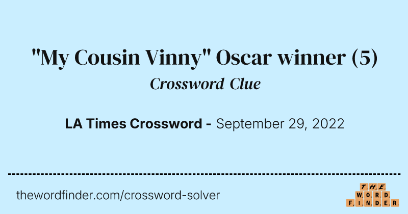 "My Cousin Vinny" Oscar winner crossword clue image