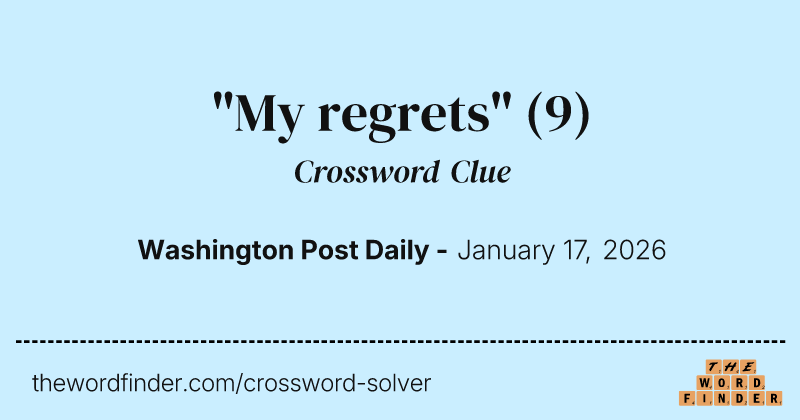 "My regrets" crossword clue image