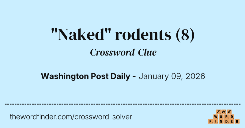 "Naked" rodents crossword clue image