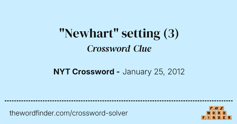"Newhart" setting crossword clue image