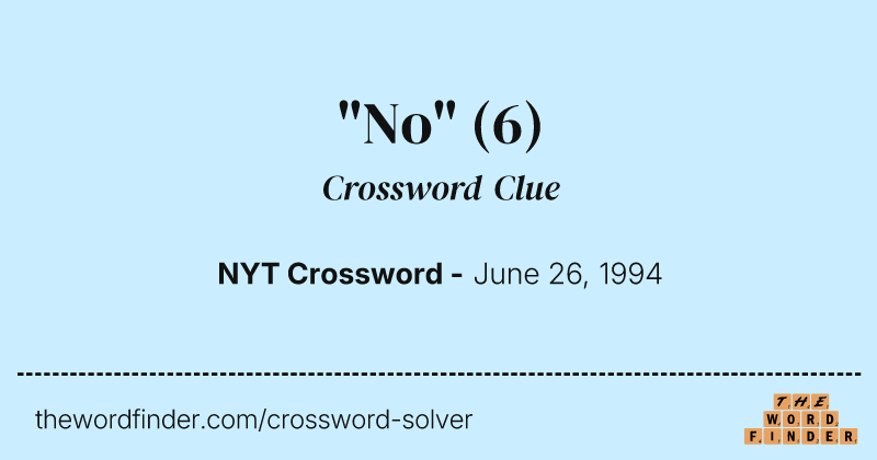 "No" crossword clue image