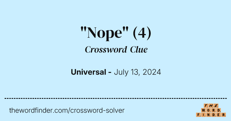 "Nope" crossword clue image
