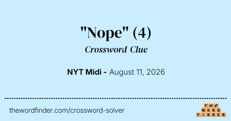 "Nope" crossword clue image