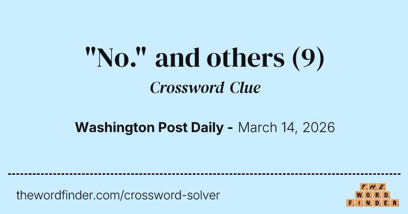 "No." and others crossword clue image