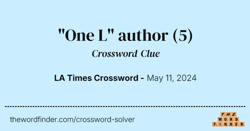 "One L" author crossword clue image