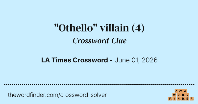 "Othello" villain crossword clue image