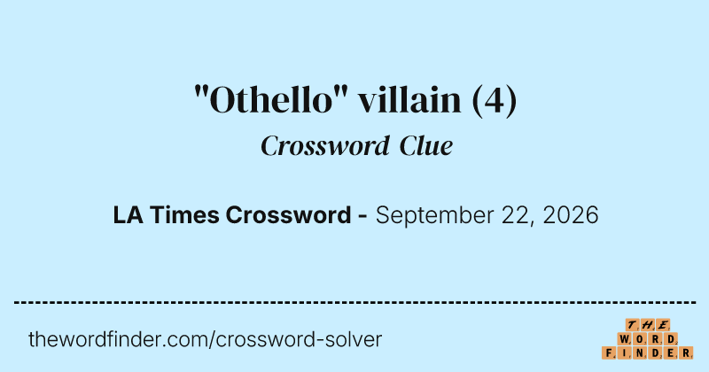 "Othello" villain crossword clue image