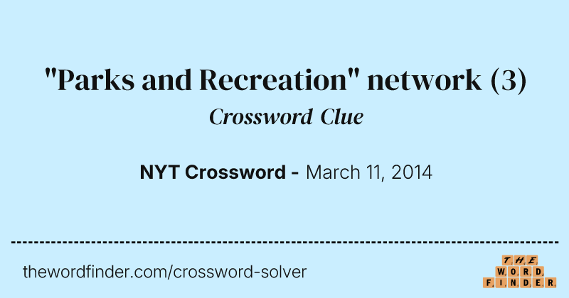 "Parks and Recreation" network crossword clue image