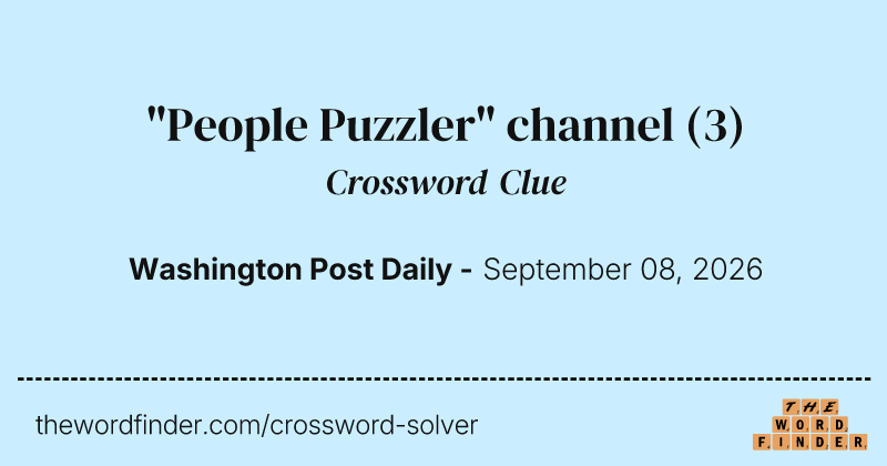 "People Puzzler" channel crossword clue image