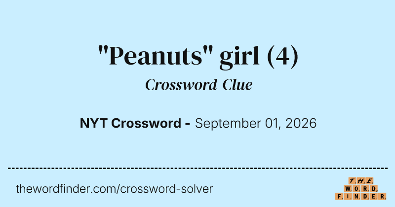 "Peanuts" girl crossword clue image