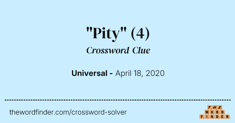 "Pity" crossword clue image