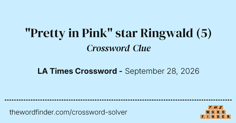 "Pretty in Pink" star Ringwald crossword clue image