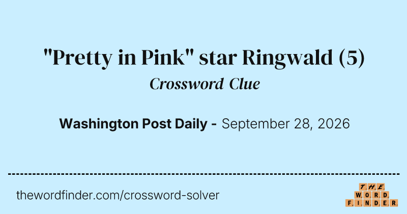 "Pretty in Pink" star Ringwald crossword clue image