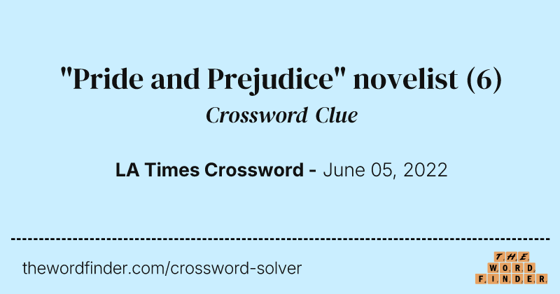 "Pride and Prejudice" novelist crossword clue image