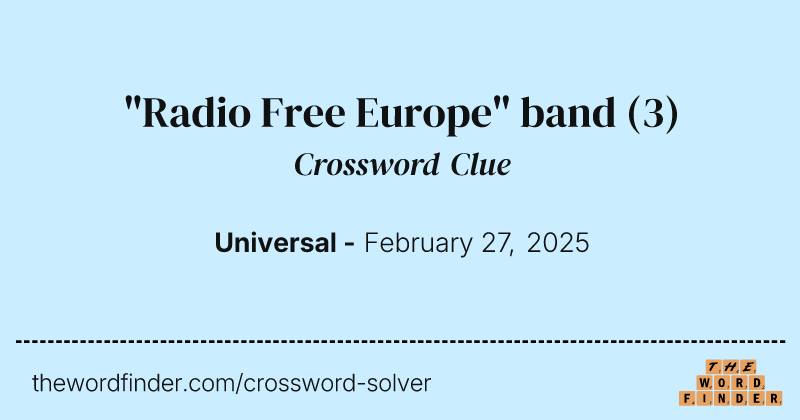 "Radio Free Europe" band crossword clue image