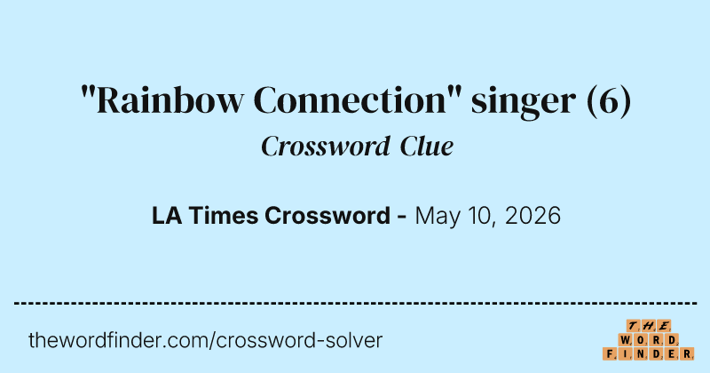 "Rainbow Connection" singer crossword clue image