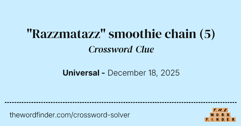 "Razzmatazz" smoothie chain crossword clue image