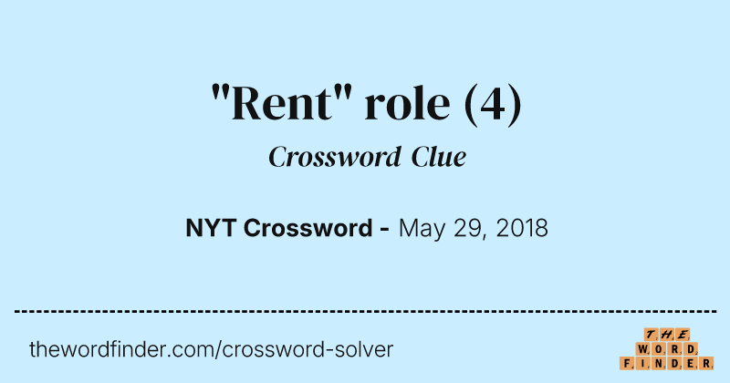 "Rent" role crossword clue image