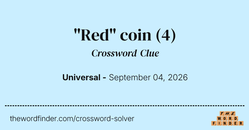 "Red" coin crossword clue image