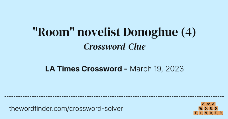 "Room" novelist Donoghue crossword clue image