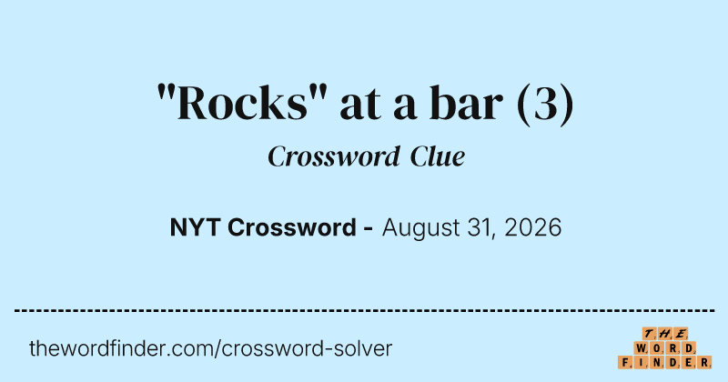 "Rocks" at a bar crossword clue image