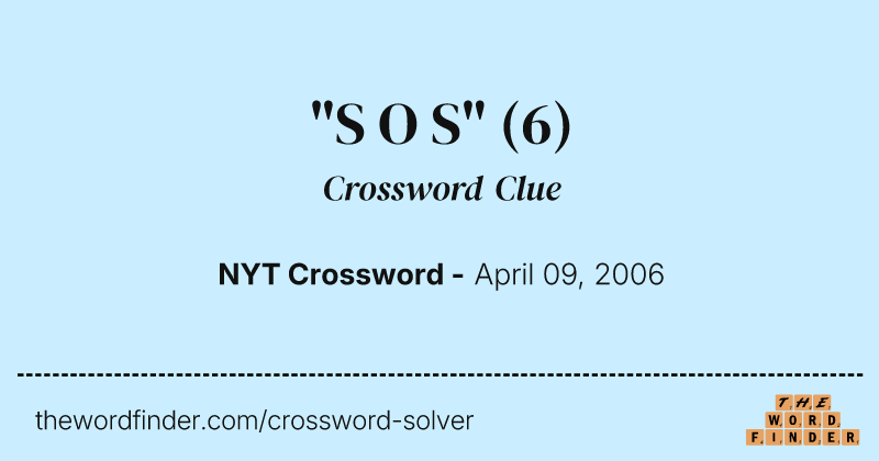 "S O S" crossword clue image