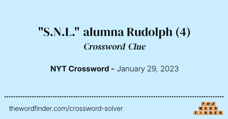 "S.N.L." alumna Rudolph crossword clue image