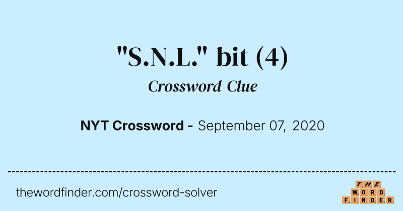 "S.N.L." bit crossword clue image