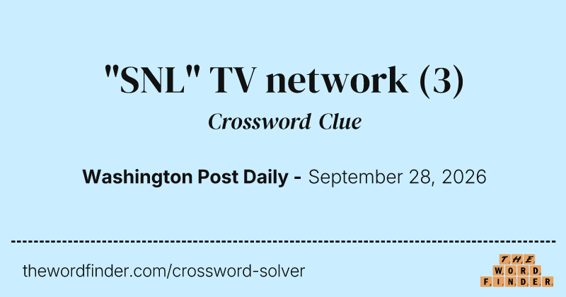 "SNL" TV network crossword clue image