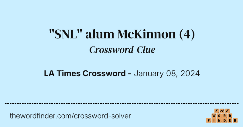 "SNL" alum McKinnon crossword clue image