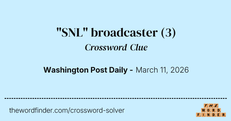 "SNL" broadcaster crossword clue image