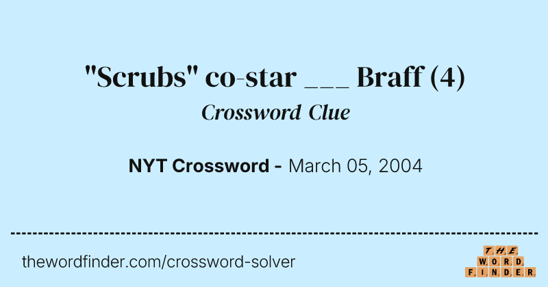 "Scrubs" co-star ___ Braff crossword clue image