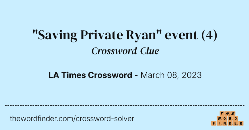 "Saving Private Ryan" event crossword clue image