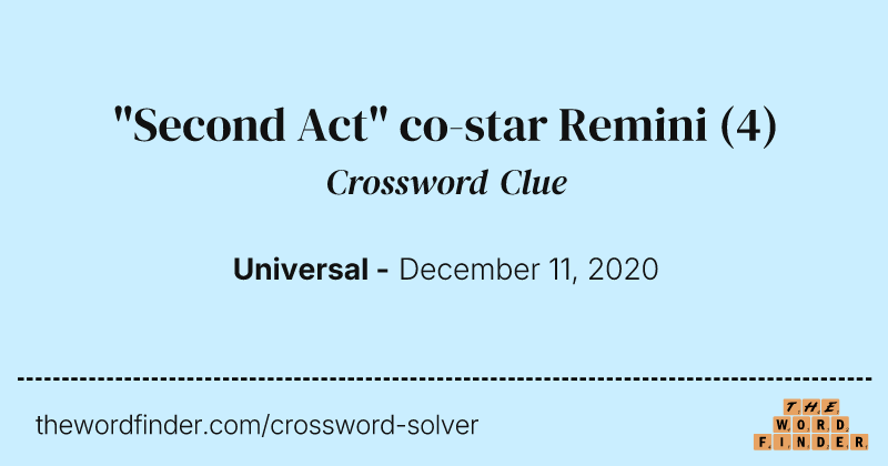 "Second Act" co-star Remini crossword clue image