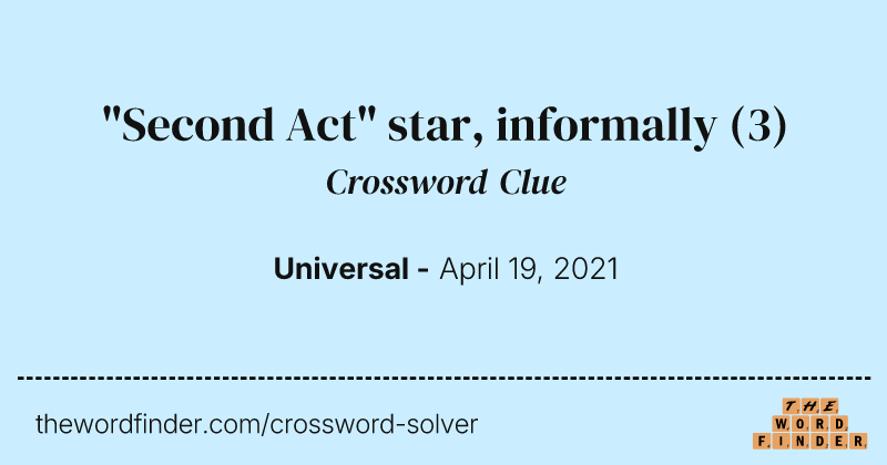 "Second Act" star, informally crossword clue image