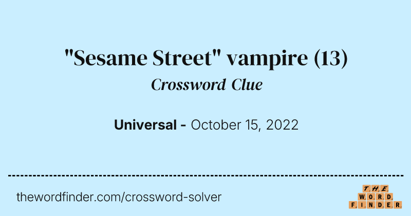"Sesame Street" vampire crossword clue image