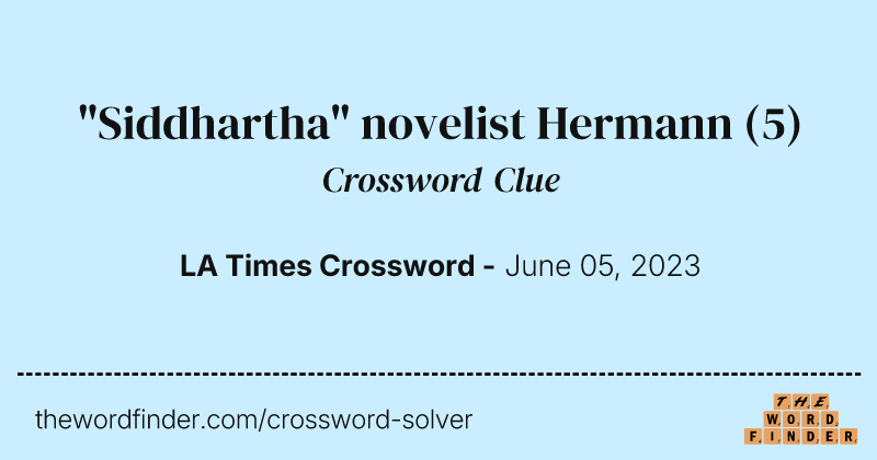 "Siddhartha" novelist Hermann crossword clue image