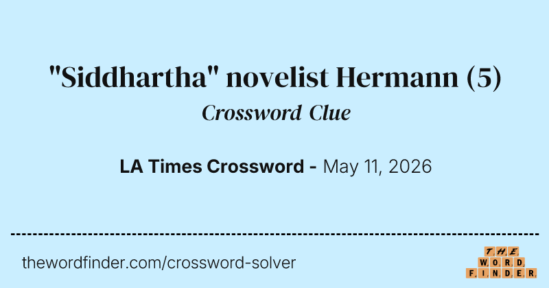 "Siddhartha" novelist Hermann crossword clue image