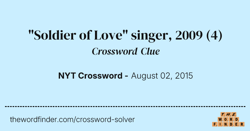 "Soldier of Love" singer, 2009 crossword clue image