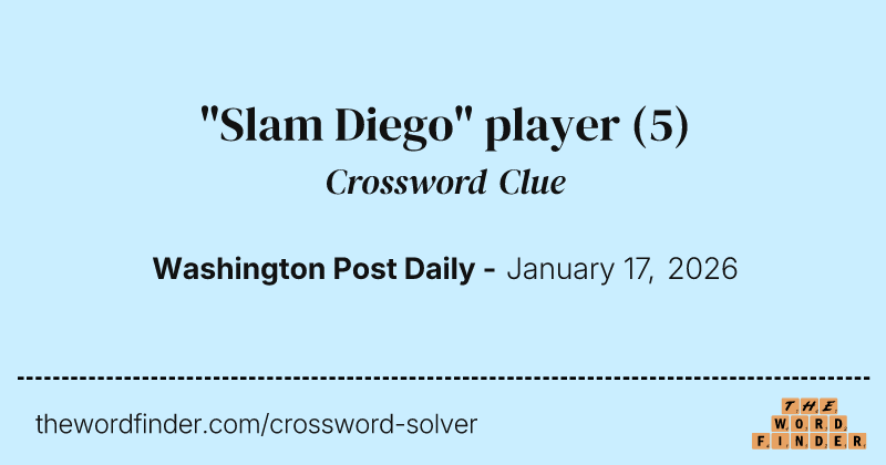 "Slam Diego" player crossword clue image