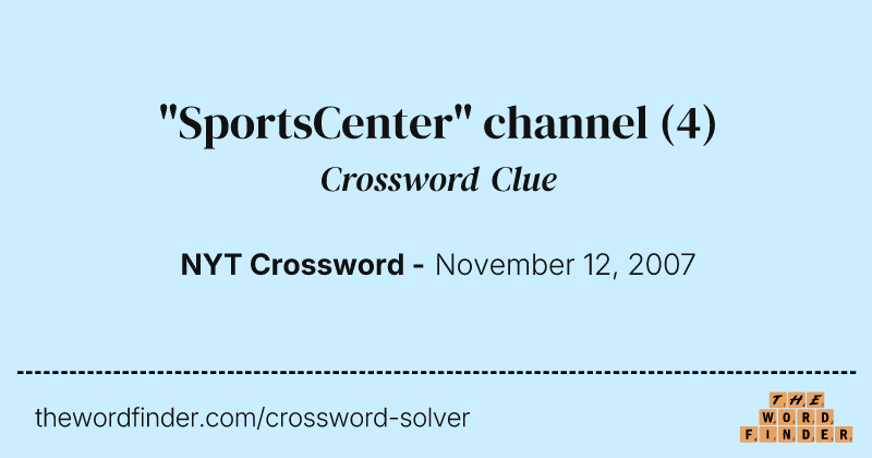 "SportsCenter" channel crossword clue image